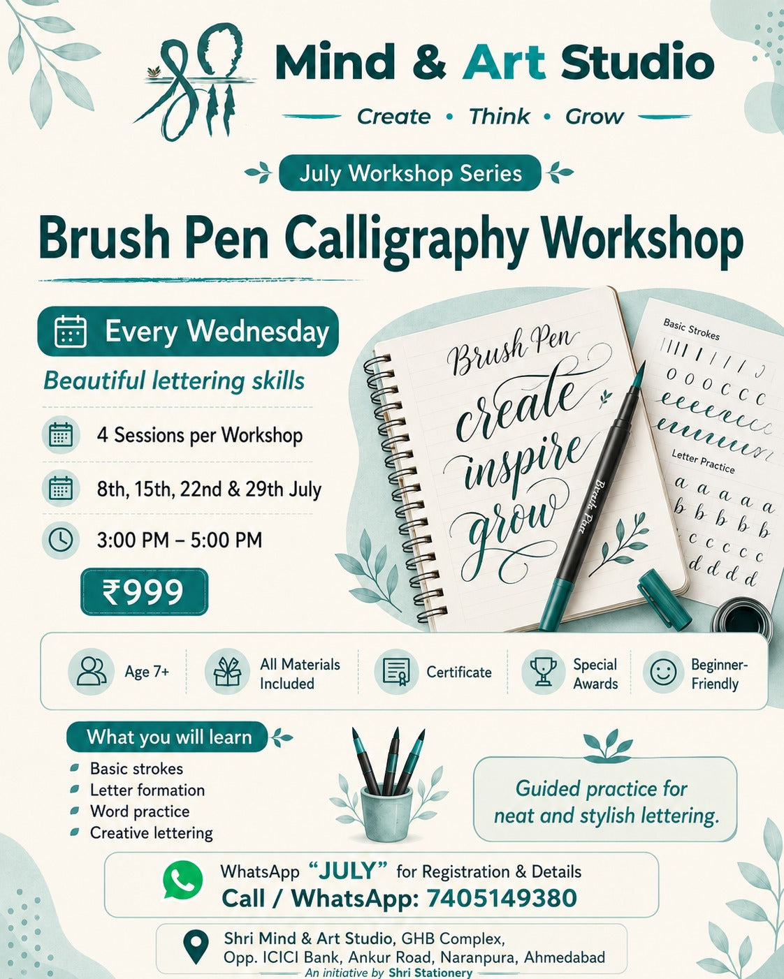 Brush Pen Caligraphy Workshop