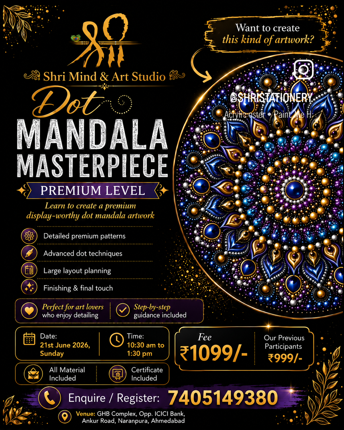 Dot Mandala Masterpiece Workshop